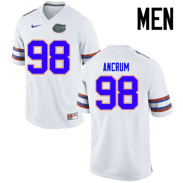 Florida Gators Men #98 Luke Ancrum College Football Jerseys White
